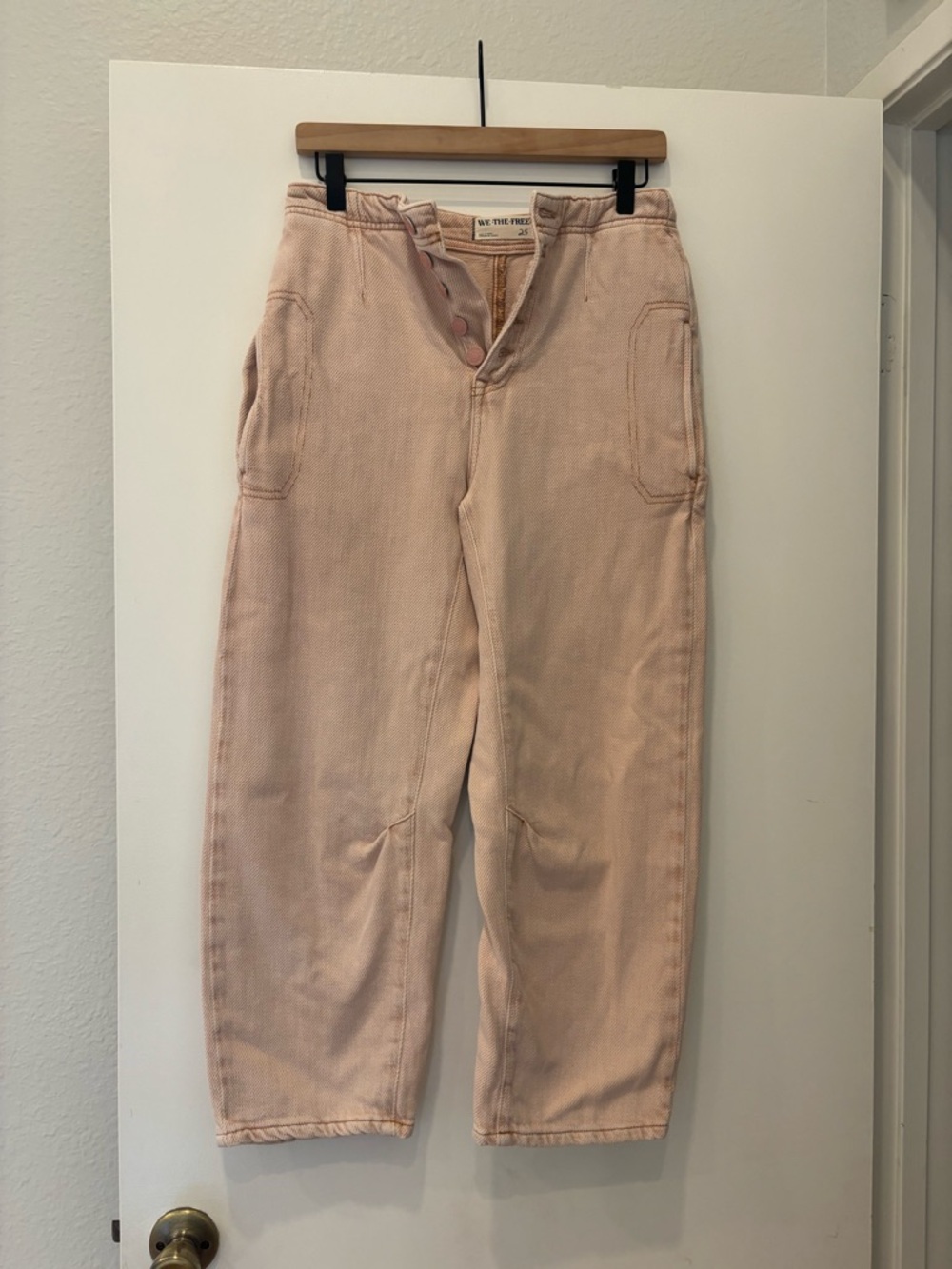 We The Free Osaka mid rise barrel jeans in Blush Pink